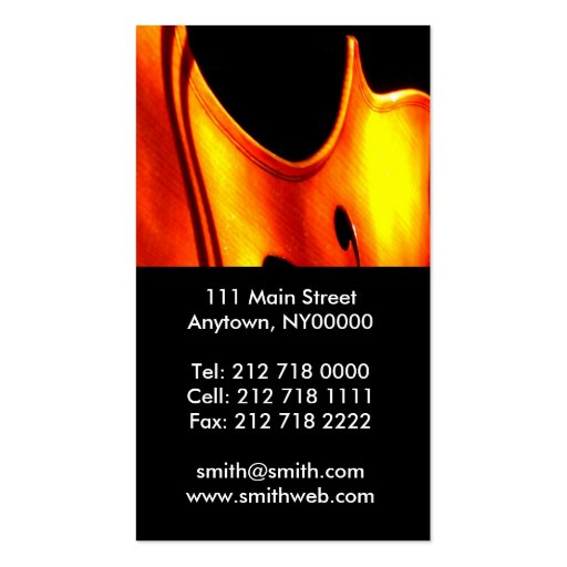 Cellist Business Card (back side)