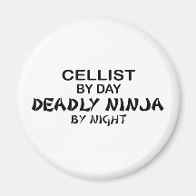 Cellist Deadly Ninja by Night Fridge Magnet