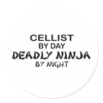 Cellist Deadly Ninja by Night Sticker