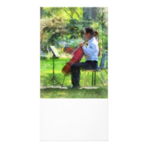 Cellist in the Garden Photo Card