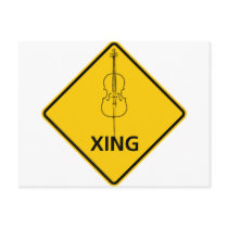 Cello Crossing Highway Sign Postcard