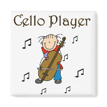 Cello Player Magnet by stick_figures Cello Player Magnet