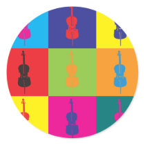 Cello Pop Art Round Sticker