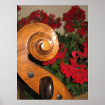 Cello Scroll Flowers canvas print