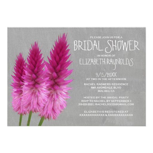 Celosia Bridal Shower Invitations