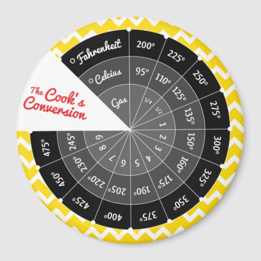 Celsius to Fahrenheit Temperature Conversion Chart Refrigerator Magnet ...