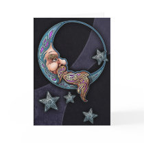 Celtic Art Moon Face Greeting Card