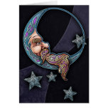 Celtic Art Moon Face Greeting Card