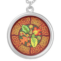 Celtic Autumn Leaves Pendant Necklace necklaces