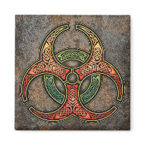 Celtic Biohazard Square Magnet by Ars_Celtica Celtic Biohazard Square Magnet
