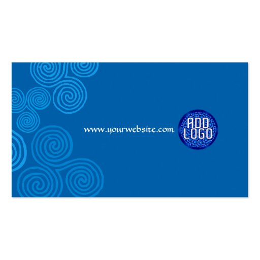 Celtic Blue Curl Swirl w- Logo Business Card (back side)