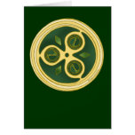 Celtic Card, Green Spiral Disk Design