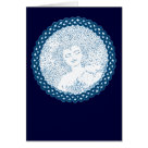 postcard - A Celtic card with Mother Moon design! Buy this Celtic card design with a Celtic knotwork design with an image of the Moon Mother! This original art by artist Peggy von Burkleo shows an image of the full moon with an image of a smiling woman inside, the Mother phase of the goddess, surrounded by a blue knotwork band. This blank Celtic card with the Moon Mother design is perfect for any occasion, from birthday cards and thank you cards to get well cards and more! Remember to take advantage of Beltain’s Zazzel shop’s great multiple purchase discounts- The more cool Celtic art gifts you buy from Beltain’s Zazzel shop, the more you save! Looking for more Celtic T-Shirts and gifts ? Then visit our main web site at Beltain celtic art gifts 
