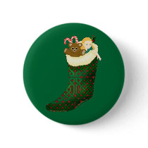 Keltische Weihnachtsstrumpf-Stifte u. Knöpfe buttons