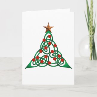 celtic Christmas tree Greeting Cards