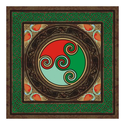 Celtic Color Spirals Poster by thallock
