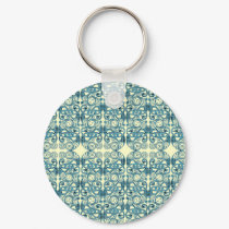Celtic Cranes & Spirals Keychain, White