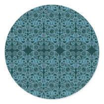 Celtic Cranes & Spirals Stickers, Teal