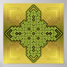 Celtic Cross 10 Green Poster