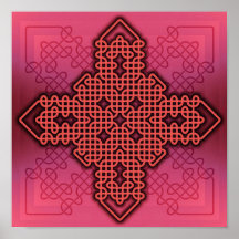 Celtic Cross 10 Red Poster