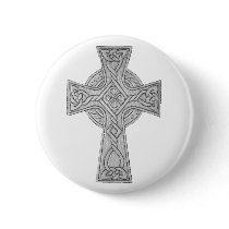 Celtic Cross 3 Black Button
