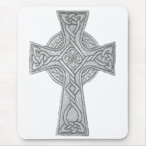 Celtic Cross 3 Black mousepads
