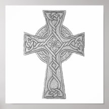Celtic Cross 3 Black Print