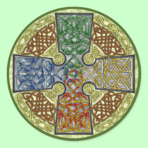 Celtic Cross 4-Color stickers