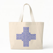 Celtic Cross 6 Blue Tote Bags
