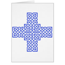 Celtic Cross 6 Blue Greeting Cards