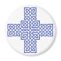 Celtic Cross 6 Blue Fridge Magnets