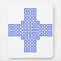 Celtic Cross 6 Blue Mouse Mat