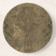 Celtic Cross and Celtic Knots Beverage Coaster