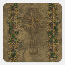 Celtic Cross and Celtic Knots Square Sticker