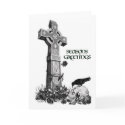 Celtic Cross and Raven Christmas Card
