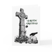 Celtic Cross and Raven Yuletide Card