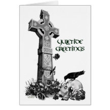 Celtic Cross and Raven Yuletide Card