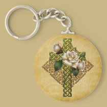 Celtic Cross and Roses keychains