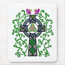 Celtic Cross and Vines Mousepads