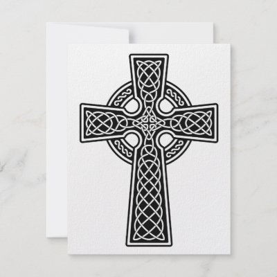 Celtic Cross black and white Custom Invitations by celtic crosses