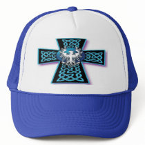 Celtic Cross Firebird Baseball Trucker Hat by MistaSCARY Celtic Cross Firebird Baseball Trucker Hat