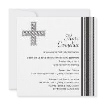 Celtic Cross First Holy Communion Invitation