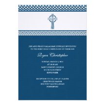 Celtic Cross First Holy Communion Invitation