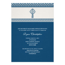 Celtic Cross First Holy Communion Invitation