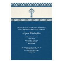 Celtic Cross First Holy Communion Invitation