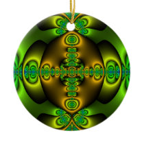 Celtic Cross Fractal Art Christmas Tree Ornament