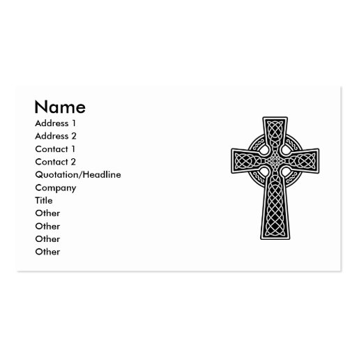Celtic Cross in Black and White Business Cards