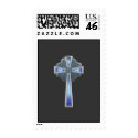 Celtic Cross in Blue - postage stamps stamp