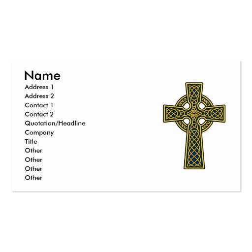 Celtic Cross in Gold and Blue Business Cards