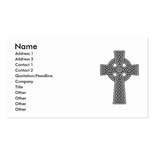 Celtic Cross in Grey Business Card (front side)